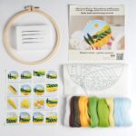Summer Needle Felting Picture Kit DIY Craft Gift with Everything to Make, Easy for Beginner, Mother's Day Gift - 20cm 8 Inch - Image 3