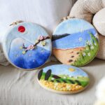 2D Needle Felting Picture Kit Seasonal Scenery Mother's Day Gift with Everything to Make, Easy for Beginner, Mother's Day Gift - 20cm 8 Inch - Image 4