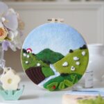 Spring Needle Felting Picture Kit DIY Craft Gift with Everything to Make, Easy for Beginner, Mother's Day Gift - 20cm 8 Inch