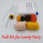 Sunflower Fairy Needle Felting Kit - Mom and Kid with Video Instruction - Mother's Day Present- Friendly for Beginner - Height 6 inch - Image 4