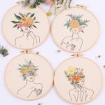 Mother's Day Gift Embroidery Kit for Beginners Modern Embroidery Design Beauty Hoop Art