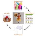 Sunflower Fairy Needle Felting Kit - Mom and Kid with Video Instruction - Mother's Day Present- Friendly for Beginner - Height 6 inch - Image 2
