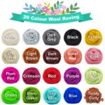 100g Merino Wool Roving – 19 Micron, Felting Fiber, 20 Colors
