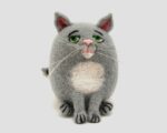 Grey Cat Needle Felting Kit – DIY Craft Starter Kit for Adults