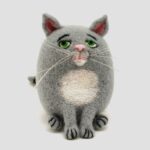 Grey Cat Needle Felting Kit – DIY Craft Starter Kit for Adults