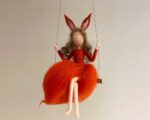 Swing Fox Elf Needle Felting Kit for Beginners, Video and Paper Instruction, Fairy Needle Felting Supplies Gift for Mom
