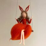 Swing Fox Elf Needle Felting Kit for Beginners, Video and Paper Instruction, Fairy Needle Felting Supplies Gift for Mom