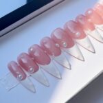 White French Tips Long Stiletto Press On Nail, Luxury Acrylic Nude Fake Nails, Handpainted Birthday Party Nails - Image 2