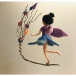 Fairy Needle Felting Kit - Iron Tree in Blossom - Gift for Mother's Day Easy for Beginners