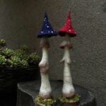 Blue and Red Mushroom Fairy Needle Felting Kits Gift for Mom Easy for Beginners