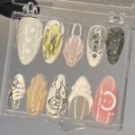Free Style 3D Gel on Almond Press On Nails, Acrylic Nail Art, Luxury Handmade Fake Nails, Birthday Event Nail, Fairy Core Nails - Image 4