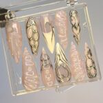 Free Style Silver 3D Gel Almond Press On Nails, Handpainted Fake/False Nails, Prom/Event/Birthday Nails, Goth/Gothic/Y2K/Aura Nail