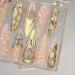 Free Style Silver 3D Gel Almond Press On Nails, Handpainted Fake/False Nails, Prom/Event/Birthday Nails, Goth/Gothic/Y2K/Aura Nail - Image 5
