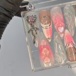 Free Style Silver 3D Gel Almond Press On Nails, Handpainted Fairy Core Nails, Prom/Event/Birthday Nails, Goth/Gothic/Y2K/Aura Nail - Image 3
