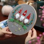 Gnomes Embroidery Kit for Beginners Christmas Pattern Personalized Gifts 8 inch Hoop Art Craft Kits for Mom, Kids - Image 2