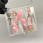 Free Style Silver 3D Gel Almond Press On Nails, Handpainted Fairy Core Nails, Prom/Event/Birthday Nails, Goth/Gothic/Y2K/Aura Nail - Image 5