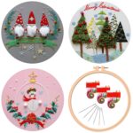 Gnomes Embroidery Kit for Beginners Christmas Pattern Personalized Gifts 8 inch Hoop Art Craft Kits for Mom, Kids - Image 6