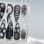 3D Black Clear Transparent Stiletto Goth Press On Nails, Handpainted Luxury Acrylic Gothic Fake Nails, Emo Y2K Style - Image 2