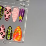 Freestyle 3D Short Square Press On Nails, Colourful Cute Handpainted Fake Nails, Holiday Birthday Event Nails Art - Image 2