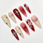 Passionate lover Long Almond Press On Nails, Cute Valentine Fake/False Nails, Holiday Birthday Event Nails Art - Image 3