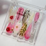 Free Style 3D Flowers Almond Press On Nails, Elegance Fake Nails for Holiday, Party, Event, Cute Birthday Gift - Image 3