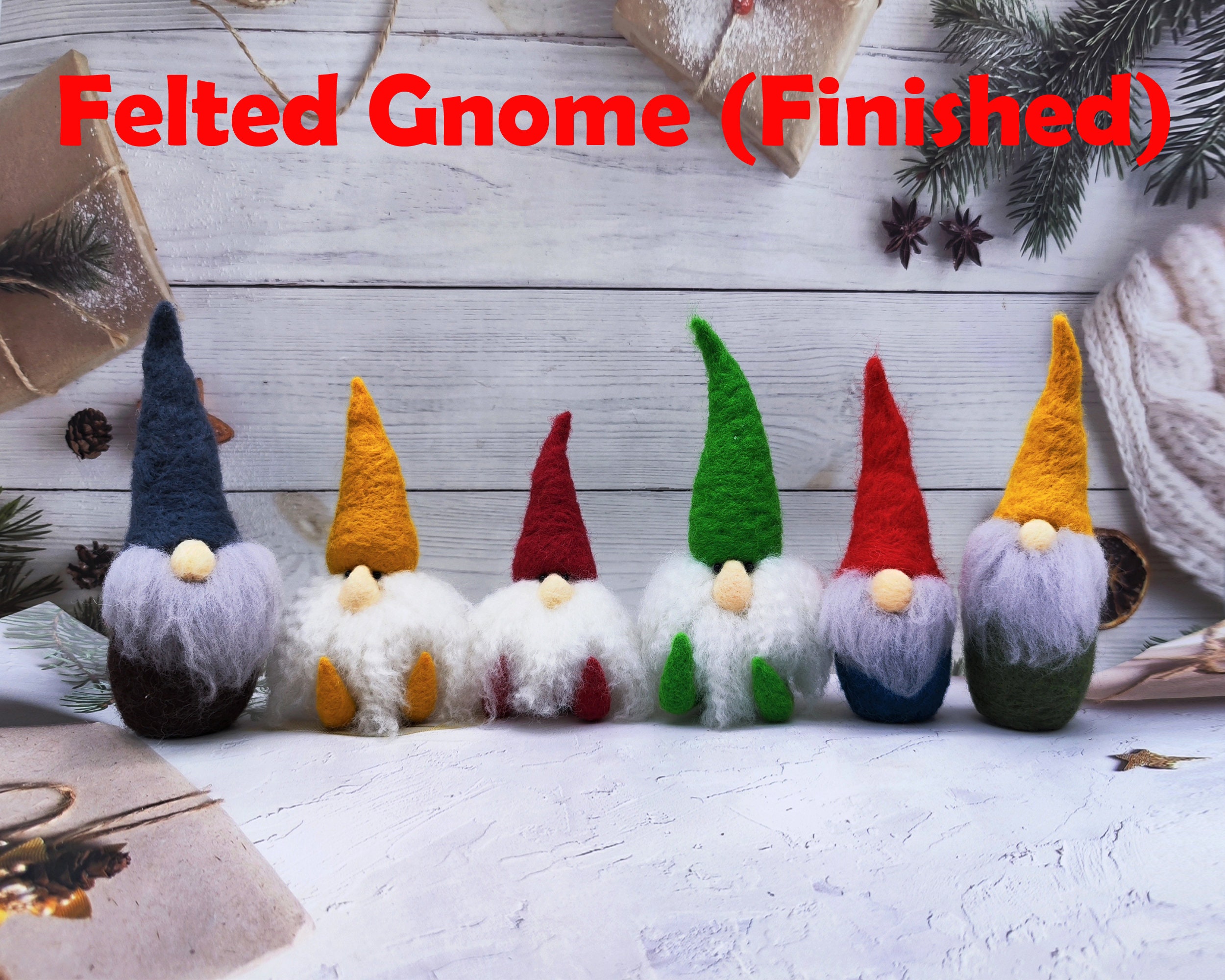 il_fullxfull.5749229761_blxu.jpg Little Bearded Woodland Gnome Needle Felted Gnome Made to Order Handmade Craft for Christmas - Image 1