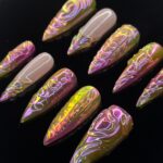 FreeStyle Chrome Long Stiletto Press on nails, Fake/False Nails, Prom/Party/Trip Nails, 3D Gel Nail Art, Gift for Her/BFF/Mom - Image 3