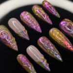 FreeStyle Chrome Long Stiletto Press on nails, Fake/False Nails, Prom/Party/Trip Nails, 3D Gel Nail Art, Gift for Her/BFF/Mom - Image 4