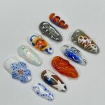 3D Freestyle With Flower Press On Nails, Handmade Spring False Nails, Unique Nail Design for Birthday Party Holiday,Vacation , Gift for Her - Image 3