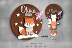 Baby name sign SVG Bundle. Laser cut file for Glowforge. Cute animals - Image 2