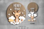 Baby name sign SVG Bundle. Laser cut file for Glowforge. Cute animals - Image 7