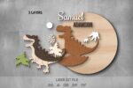 Dinosaur SVG. Laser cut file for Glowforge. Baby name sign - Image 2
