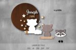 Baby name sign SVG Bundle. Laser cut file for Glowforge. Cute animals - Image 3