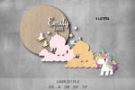 Baby name sign SVG Bundle. Laser cut file for Glowforge. Cute animals - Image 6