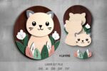 Baby name sign SVG Bundle. Laser cut file for Glowforge. Cute animals - Image 5