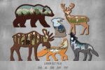 Forest animals SVG Bundle. Laser cut file for Glowforge. Nature, Mountains