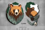 Forest animals SVG Bundle. Laser cut file for Glowforge. Nature, Lynx, Bear - Image 4