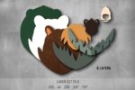 Bear SVG. Laser cut file for Glowforge. Forest, Nature - Image 2