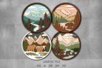 Nature SVG Bundle. Laser cut file for Glowforge. Camping, forest, bear