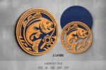 Fishing SVG Bundle. Laser cut file for Glowforge. Fisherman, fish, nature - Image 4
