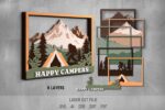 Camping SVG Bundle. Laser cut file for Glowforge. Nature, motorhome, mountains - Image 4
