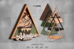 Camping SVG Bundle. Laser cut file for Glowforge. Nature, motorhome, mountains - Image 3