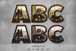 Nature Alphabet SVG. Laser cut file for Glowforge. Forest animals, mountains - Image 4