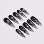 Spider Web Long Stiletto Halloween Press On Nails, Witchy Fake Nails Art for Spooky Season - Image 3