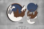 Forest animals SVG Bundle. Laser cut file for Glowforge. Nature, Mountains, Wolf, Horse - Image 3