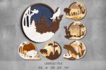 Forest animals SVG Bundle. Laser cut file for Glowforge. Nature, Mountains, Wolf, Horse
