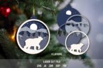 Christmas Tree Toy SVG Bundle. Laser cut file for Glowforge. Christmas ornament, forest animals, winter night - Image 3