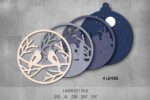Christmas Tree Toy SVG Bundle. Laser cut file for Glowforge. Christmas ornament, forest animals, winter night - Image 6