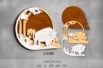 Forest animals SVG Bundle. Laser cut file for Glowforge. Nature, Mountains, Wolf, Horse - Image 4
