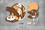 Forest animals SVG Bundle. Laser cut file for Glowforge. Nature, Mountains, Wolf, Horse - Image 2